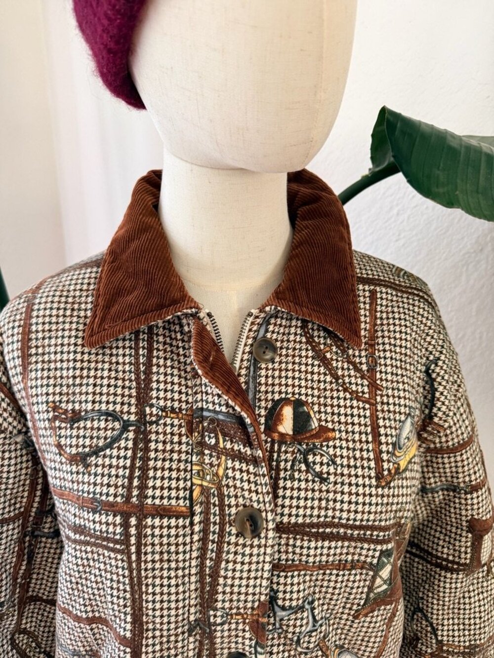 Vintage Equestrian Heritage Print Jacket, Size Medium - Picture 2 of 5